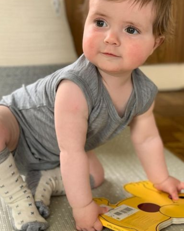 Singlet Bodysuit | Grey Marle - Merino & Me
