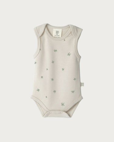 Babu Cotton Singlet Bodysuit - Sage Star