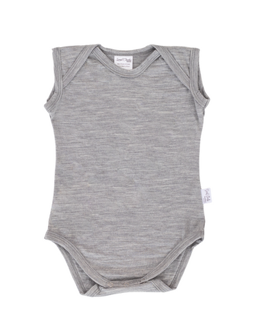 Singlet Bodysuit | Grey Marle - Merino & Me