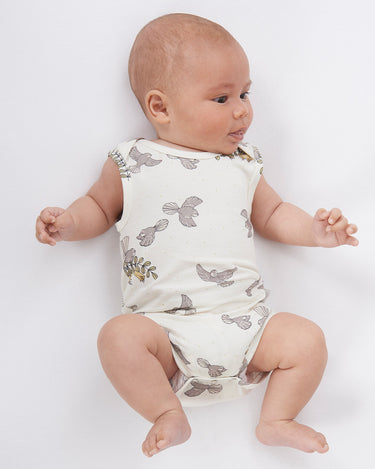 Babu Cotton Singlet Bodysuit - Piwakawaka - view 2
