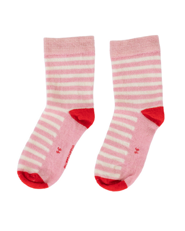 Crew Merino Socks | Pink Stripe - Merino & Me