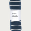 Babu Merino Swaddle Wrap - Denim Stripe