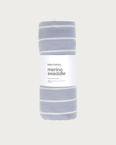 Merino Swaddle Wrap - Periwinkle Stripe