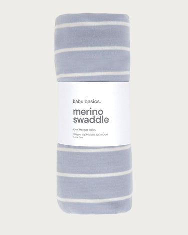 Merino Swaddle Wrap - Periwinkle Stripe