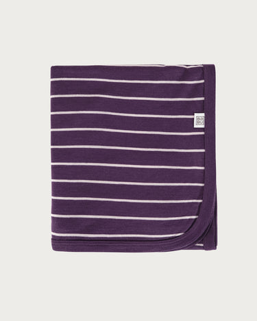 Merino Swaddle Wrap - Plum Stripe