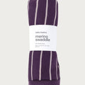 Babu Merino Swaddle Wrap - Plum Stripe