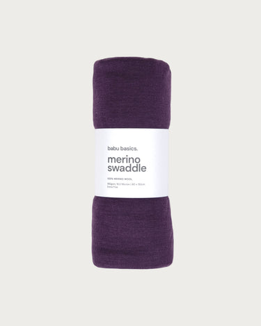 Merino Swaddle Wrap - Plum