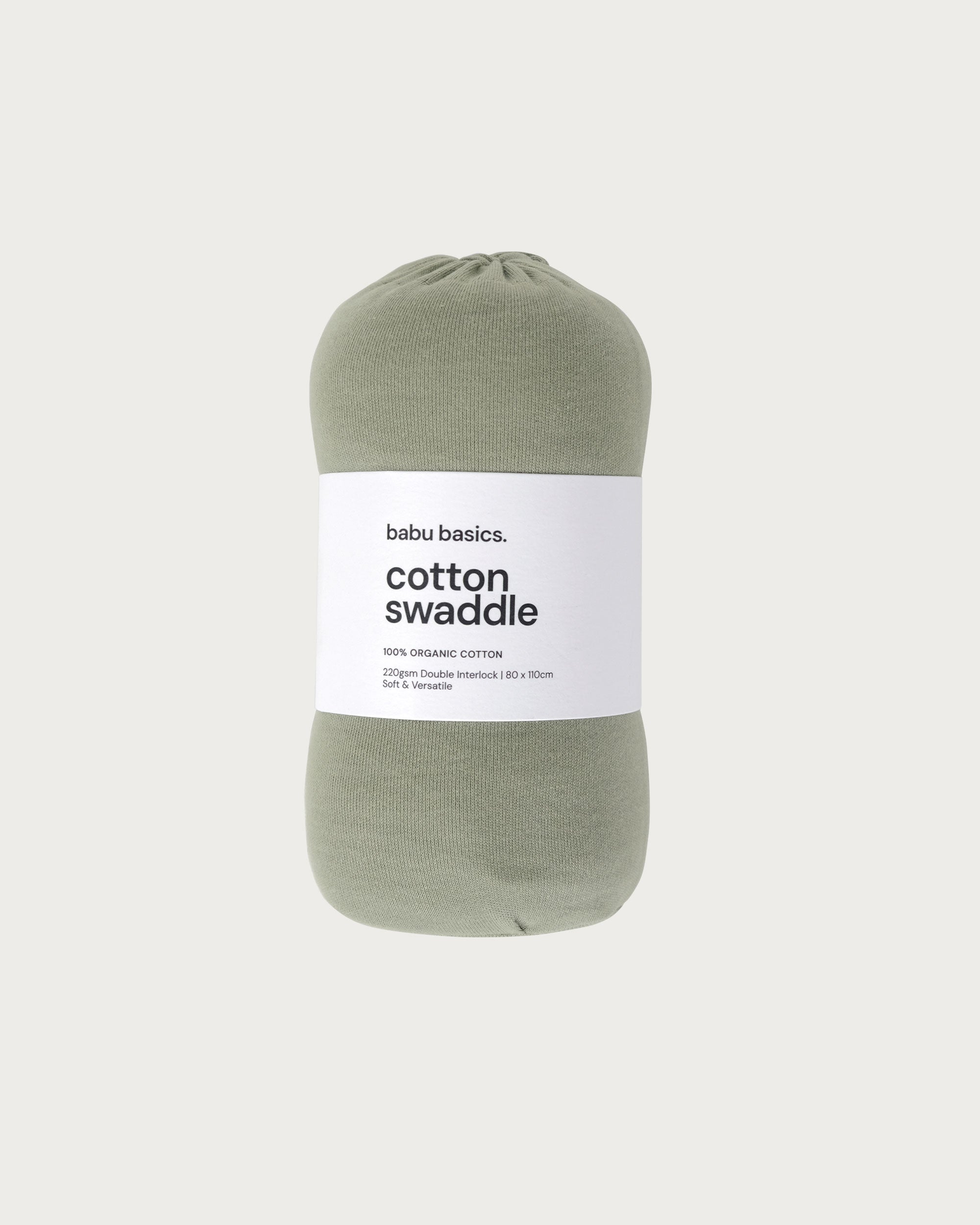 Organic Cotton Swaddle Wrap - Sage Contrast