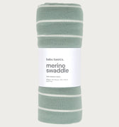 Babu Merino Swaddle Wrap - Sage Stripe