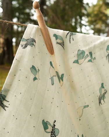 Babu Muslin Swaddle Wrap - Kereru - view 2