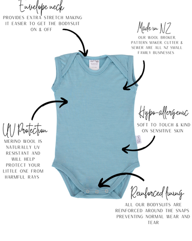 Singlet Bodysuit | Grey Marle - Merino & Me