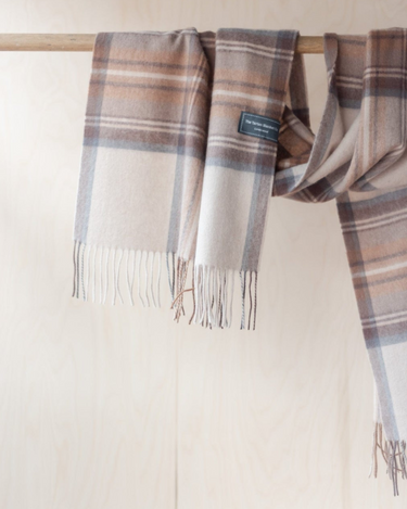Lambswool Oversized Scarf | Stewart Natural Dress - Merino & Me