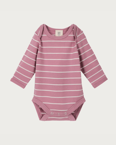Merino Long Sleeve Bodysuit - Blossom Stripe