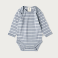 Babu Merino Long Sleeve Bodysuit - Periwinkle Stripe