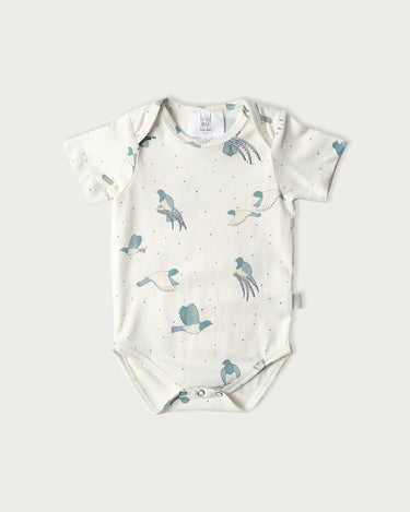 Babu Cotton Short Sleeve Bodysuit - Kereru