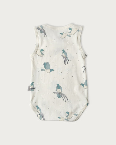 Babu Cotton Singlet Bodysuit - Kereru - back view